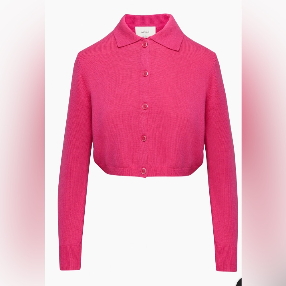 NWOT Pink Cropped Cardigan - Picture 3 of 4